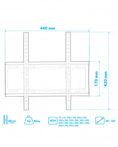 TUAREX OLIMP-113 BLACK настенный кронштейн для LED/LCD телевизоров 26"-65"