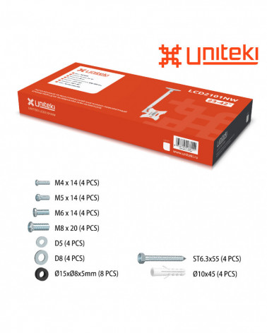 UniTeki LCD2101 белый кронштейн потолочный для телевизора и монитора