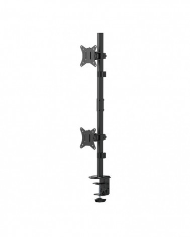 UNITEKI FMT62 черный, кронштейн для двух мониторов вертикально, на стол, со струбциной, диагональ 17"-32"