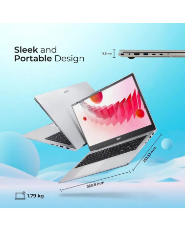 Ноутбук Acer Aspire 3 A325-42 AMD Ryzen 7 7730U/16Gb (1*16 D4)/SSD512Gb/UMA/15.6"/IPS/FHD/1920x1080/NoOS/Silver/1.78kg