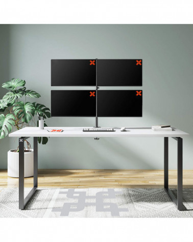 UNITEKI FMT74B черный, крепление для четырех мониторов на стол со струбциной, диагональ 17-32 дюйма