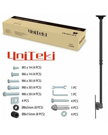 UniTeki LCD4246 черный потолочный кронштейн 1060-1560 мм для ТВ 37"-70"