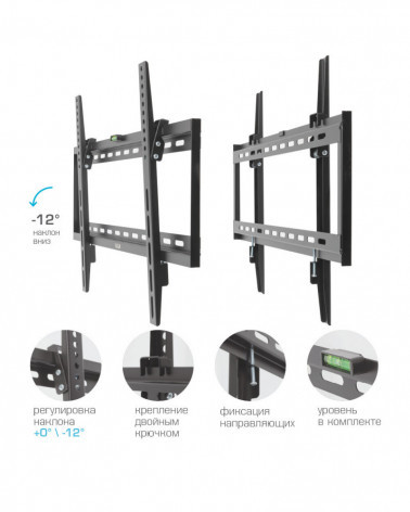 VLK TRENTO-32 black кронштейн на стену для ТВ 32"-90"
