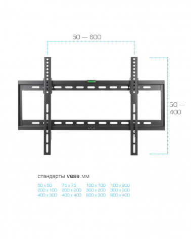 VLK TRENTO-32 black кронштейн на стену для ТВ 32"-90"