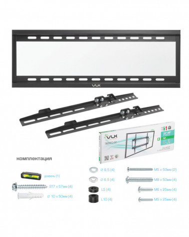 VLK TRENTO-32 black кронштейн на стену для ТВ 32"-90"