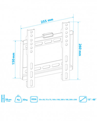 VLK TRENTO-35 BLACK кронштейн на стену для ТВ 15"-48"