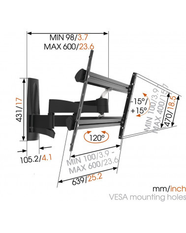 Vogel's WALL 3350 кронштейн на стену для ТВ 40"-65"