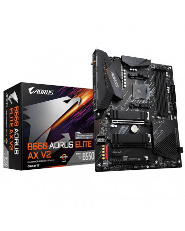 Материнская плата Gigabyte B550 AORUS ELITE AX V2, Socket AM4, AMD B550, 4xDDR4-3200, HDMI+DP, 3xPCI-Ex16, 1xPCI-Ex1, 4xSATA3(RA