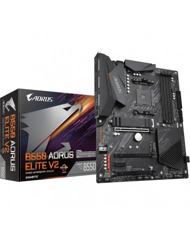 Материнская плата Gigabyte B550 AORUS ELITE V2, Socket AM4, AMD B550, 4xDDR4-3200, HDMI+DP, 3xPCI-Ex16, 1xPCI-Ex1, 4xSATA3(RAID 