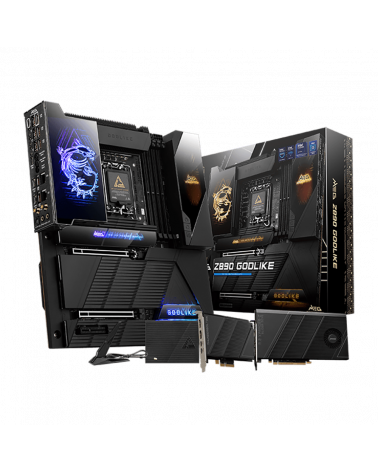 Материнская плата MSI MEG Z890 GODLIKE Z890, LGA1851, 4*DDR5, 2*PCIEx16, 1*PCIEx4, 8*M.2, 7*TypeC, 8*USB3.2Gen2, 4*USB3.2Gen1, 4