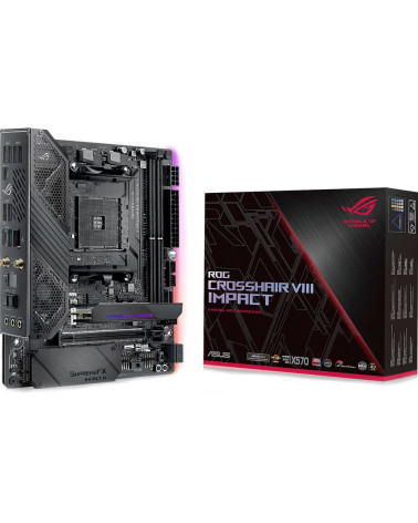 Материнская плата ASUS ROG CROSSHAIR VIII IMPACT X570 AM4 mini-DTX 2xDDR4 PCIEx16 2xM.2 USB-C GLAN Wi-Fi 6 6