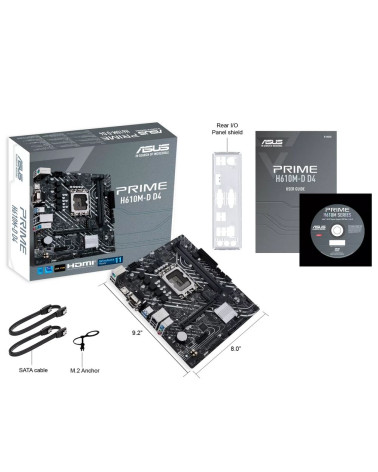 Материнская плата ASUS PRIME H610M-D D4 LGA1700 micro-ATX 2xDDR4 PCIEx16 PCIEx1 M.2 VGA HDMI GLAN (540489)
