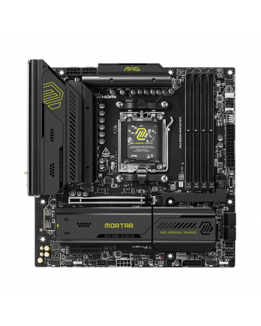 Материнская плата MSI MAG B850M MORTAR WIFI B850, AM5, 4*DDR5, 1*PCIEx16, 1*PCIEx4, 3*M.2, 3*TypeC, 3*USB3.2Gen2, 6*USB3.2Gen1, 