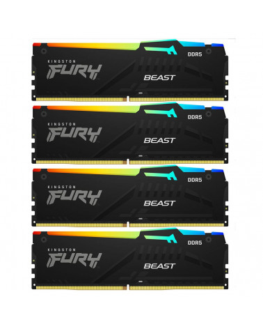 Модуль памяти Kingston 128GB DDR5 5200MHz DIMM FURY Beast Black RGB (4х32gb), CL40 