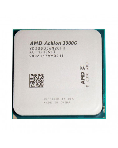 Центральный Процессор AMD Athlon 3000G OEM (Picasso, 14nm, C2/T4/GPU3, Base 3,50GHz, Vega 3, L3 4Mb, TDP 35W, SAM4) (YD3000C6M2O