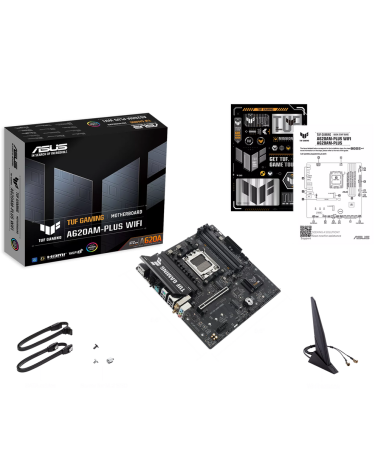 Материнская плата ASUS TUF GAMING A620AM-PLUS WIFI AM5 mATX 4xDDR4 PCIEx16 2xPCIEx1 2xM.2 2xDP HDMI 2.5GLAN WIFI 6