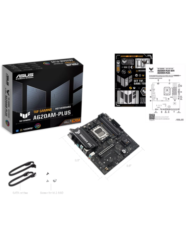 Материнская плата ASUS TUF GAMING A620AM-PLUS AM5 mATX 4xDDR5 PCIEx16 PCIEx1 2xM.2 2xDP HDMI 2.5GLAN