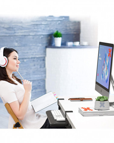 UNITEKI KBT680T полка для клавиатуры, подставка для мыши к столу на струбцинах с наклоном и выдвижением, чёрная