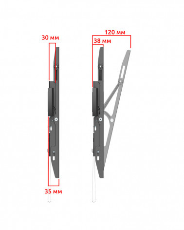 UNITEKI TM4040RD PRO LINE наклонный кронштейн для ТВ 37"-70", чёрный