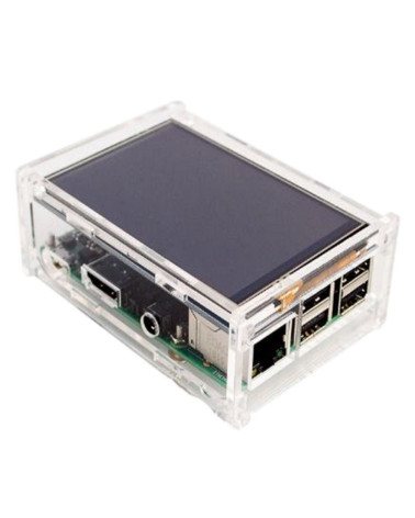 Корпус ACD RA147  Acrylic Case w/ 3.5 inch LCD hole for Raspberry Pi 3 B (вместо верхней крышки - отверстие для LCD дисплея) (49