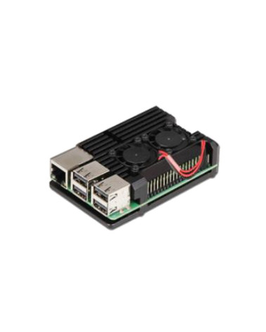 Корпус ACD RA503   Black Metal Aluminum Case with Double Fans for Raspberry Pi 4B (RASP4033)