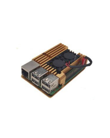 Корпус ACD RA504  Gold Metal Aluminum Case with Double Fans for Raspberry Pi 4B