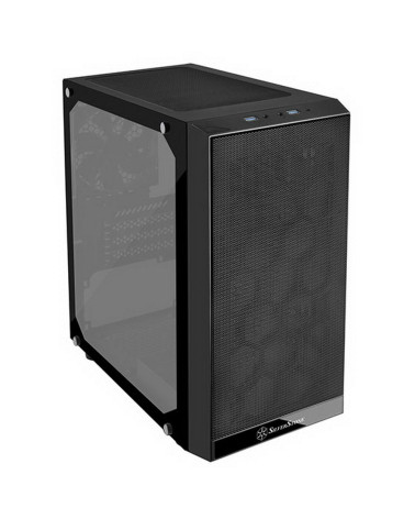 Корпус Silverstone SST-PS15B-PRO Precision Mini Tower Micro ATX Computer Case, tempered glass, 2x 120mm ARGB, 1x ARGB Controller