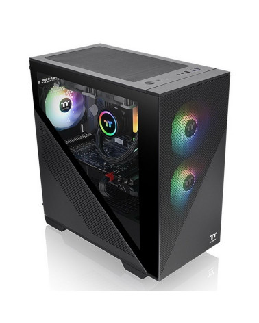 Корпус Thermaltake Divider 170 TG ARGB/Black CA-1S4-00S1WN-00 /Win/SPCC/Tempered Glass*1/120mm ARGB PWM Fan*2