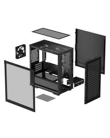 Корпус для ПК Deepcool CH370-BK mATX, USB3.0X1, USB-C Gen2X1, AudioX1, 3.5"X2, 2.5"X2+1,TG