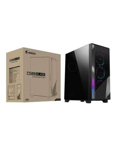 Корпус Gigabyte AORUS C500G ST MidTower, E-ATX, USB-C x1, USB 3.0 x2, Audio I/O, Black,TG
