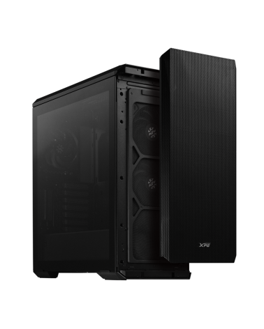 Корпус XPG DEFENDER BLACK [DEFENDER-BKCWW] (Midi-Tower, черный, TG, 120mm fan*3)