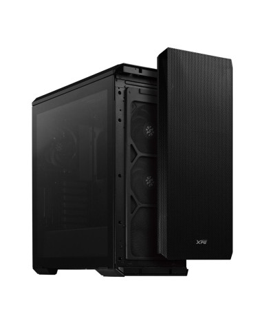 Корпус XPG DEFENDER BLACK [DEFENDER-BKCWW] (Midi-Tower, черный, TG, 120mm fan*3)