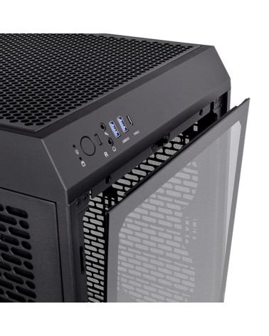 Корпус Thermaltake The Tower 200/Black/Win/SPCC/Tempered Glass*1/CT140 Fan*2/Color Box