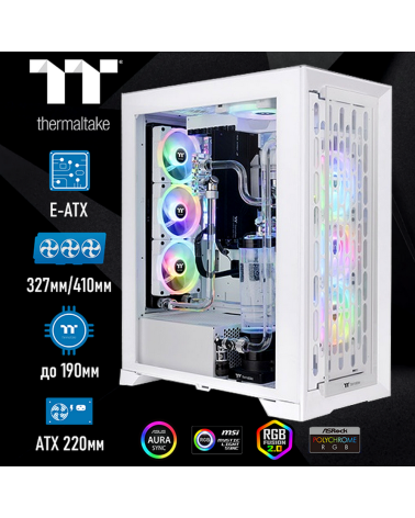 Корпус Thermaltake CA-1X8-00F6WN-01 CTE T500 TG ARGB Snow/White/Win/SPCC/Tempered Glass*2/CT140 ARGB Fan*3/Brown Box