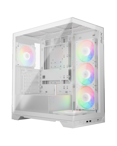 Корпус XPG INVADER X WHITE (INVADERXMT-WHCWW) Mid-Tower Gaming ATX PC Case with Panoramic View, Tempered Glass Panels, and RGB L
