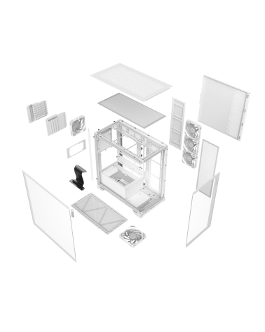 Корпус XPG INVADER X WHITE (INVADERXMT-WHCWW) Mid-Tower Gaming ATX PC Case with Panoramic View, Tempered Glass Panels, and RGB L