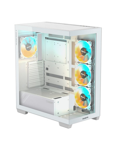 Корпус для ПК Gigabyte C500PI ST White, MidTower, ATX, Panoramic, USB-C x1, USB 3.0 x2, Audio I/O, Black, VGA 410mm, TG