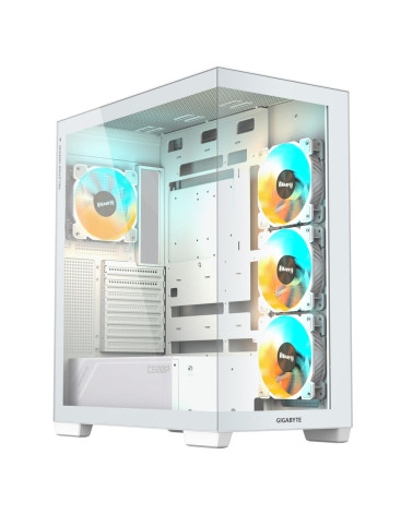Корпус для ПК Gigabyte C500PI ST White, MidTower, ATX, Panoramic, USB-C x1, USB 3.0 x2, Audio I/O, Black, VGA 410mm, TG