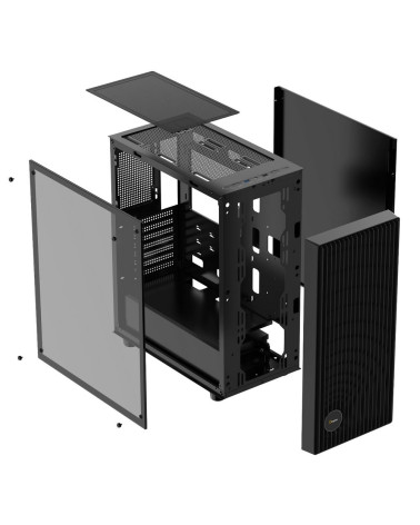 Корпус Case Ocypus Gamma C70 BK ARGB ATX / win / black / 4 ARGB fans / no PSU / Tempered Glass