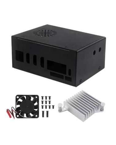 Корпус Orange pi 5 plus metal case + heatsink +fan, Type 1