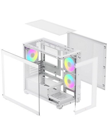 Корпус для ПК Case Ocypus Gamma C52 WH ARGB mATX / win / white / 3 ARGB fans / no PSU / Tempered Glass