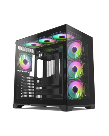 Корпус для ПК Forza FZ-G42A Seaview TG ATX Case, black, w/o psu, Tempered glass front panel, 1x3,5", 3x2,5",USB3.