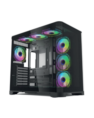 Корпус для ПК Forza Forza FZ-G42B Seaview TG ATX Case, black, w/o psu, Curved Tempered glass front panel, 1x3,5", 3x2,5