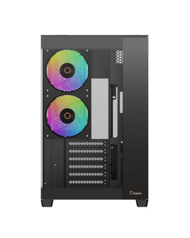 Корпус для ПК Ocypus Case Delta C74 BK ARGB ATX / win / black / 2 ARGB fans / no PSU /Tempered Glass