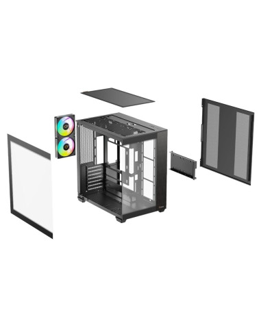 Корпус для ПК Ocypus Case Delta C74 BK ARGB ATX / win / black / 2 ARGB fans / no PSU /Tempered Glass