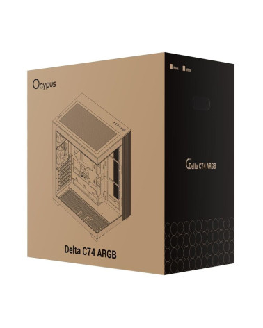 Корпус для ПК Ocypus Case Delta C74 BK ARGB ATX / win / black / 2 ARGB fans / no PSU /Tempered Glass