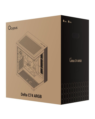 Корпус для ПК Ocypus  Delta C74 WH ARGB ATX / win / white / 2 ARGB fans / no PSU /Tempered Glass