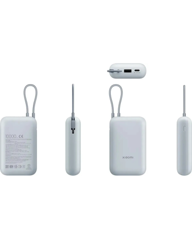 Внешний аккумулятор Xiaomi Power Bank 10000mAh (встроенный кабель) Ледяной синий GL