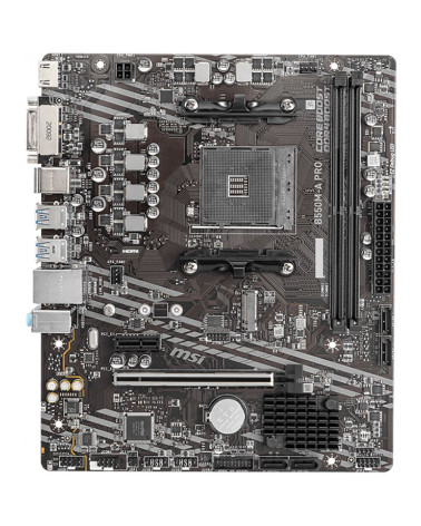 Материнская плата MSI B550M-A PRO B550, AM4, 2*DDR4, 1*PCIEx16, 1*PCIEx1, 1*M.2, 6*USB3.2Gen1, 6*USB2.0, 4*SATA3.0, 1G, DVI, HDM