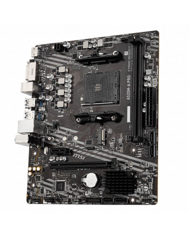 Материнская плата MSI A520M-A PRO A520, AM4, 2*DDR4, 1*PCIEx16, 1*PCIEx1, 1*M.2, 6*USB3.2Gen1, 6*USB2.0, 4*SATA3.0, 1G, DVI, HDM